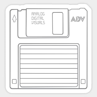 Floppy Disk (Gray Lines) Analog / Computer Sticker